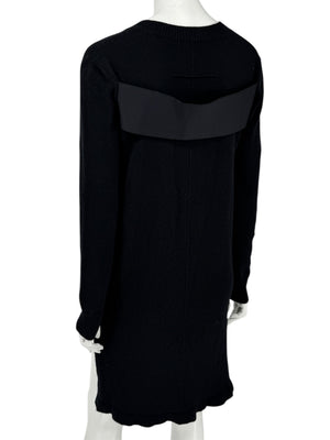 Givenchy Black 100% Cashmere Sweater Dress Draped Back V Neck Italy Sz S