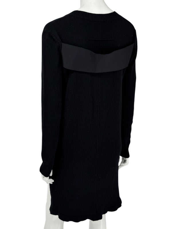 Givenchy Black 100% Cashmere Sweater Dress Draped Back V Neck Italy Sz S