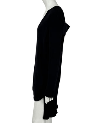 Givenchy Black 100% Cashmere Sweater Dress Draped Back V Neck Italy Sz S