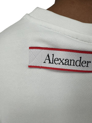 Alexander McQueen White Logo Patch Crewneck Sweatshirt NWT Large