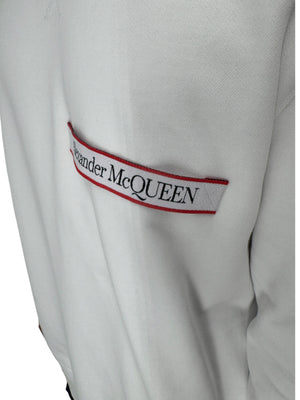 Alexander McQueen White Logo Patch Crewneck Sweatshirt NWT Large