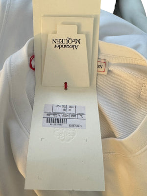 Alexander McQueen White Logo Patch Crewneck Sweatshirt NWT Large