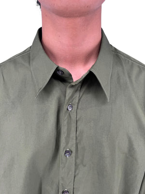 Salvatore Ferragamo Olive Green Cotton Button Shirt Made Italy XXL Mens