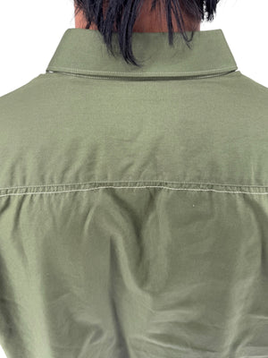 Salvatore Ferragamo Olive Green Cotton Button Shirt Made Italy XXL Mens