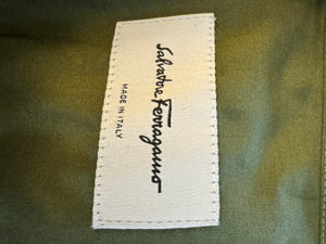 Salvatore Ferragamo Olive Green Cotton Button Shirt Made Italy XXL Mens