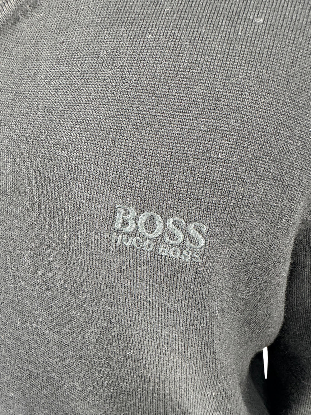 NWT BOSS Hugo Boss Extra Fine Merino Black Long Sleeve Henley Shirt L