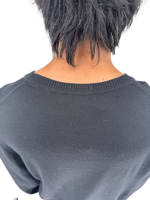 NWT BOSS Hugo Boss Extra Fine Merino Black Long Sleeve Henley Shirt L