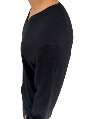 NWT BOSS Hugo Boss Extra Fine Merino Black Long Sleeve Henley Shirt L