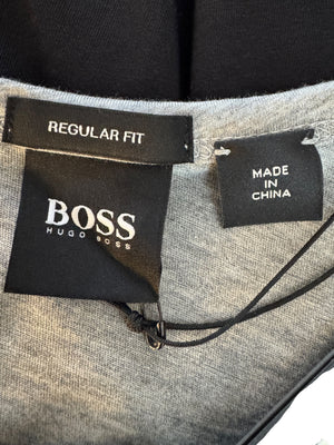 NWT BOSS Hugo Boss Extra Fine Merino Black Long Sleeve Henley Shirt L