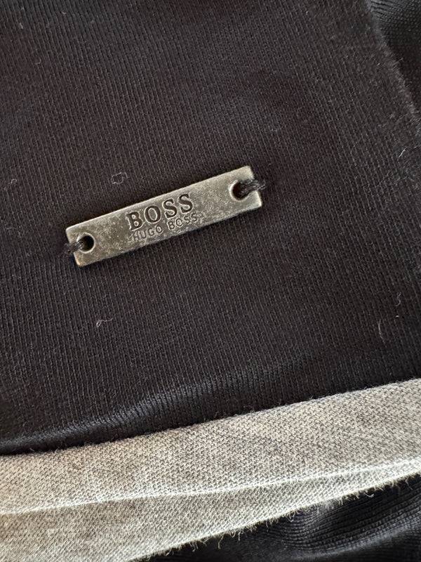NWT BOSS Hugo Boss Extra Fine Merino Black Long Sleeve Henley Shirt L