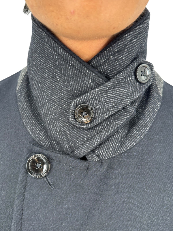 NWT Ted Baker London Navy Wool Blend Double Breasted Peacoat Size 6