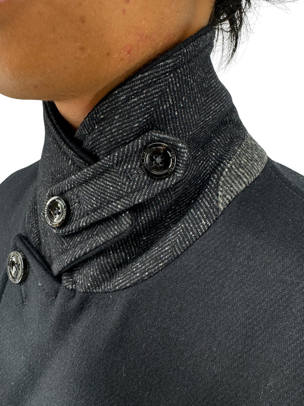 NWT Ted Baker London Navy Wool Blend Double Breasted Peacoat Size 6