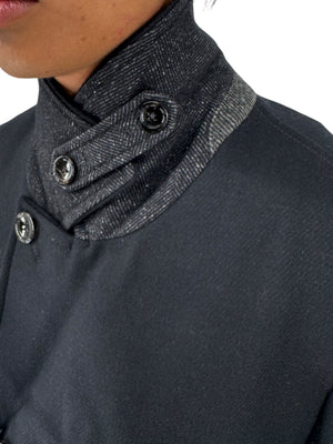 NWT Ted Baker London Navy Wool Blend Double Breasted Peacoat Size 6