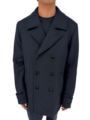 NWT Ted Baker London Navy Wool Blend Double Breasted Peacoat Size 6