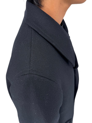 NWT Ted Baker London Navy Wool Blend Double Breasted Peacoat Size 6