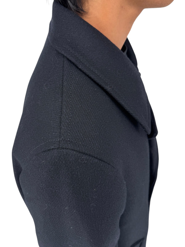 NWT Ted Baker London Navy Wool Blend Double Breasted Peacoat Size 6