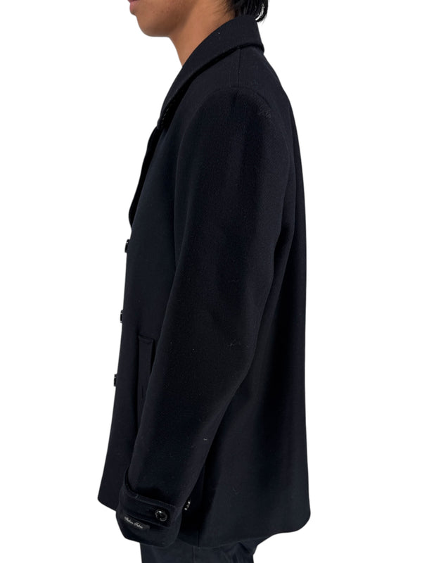 NWT Ted Baker London Navy Wool Blend Double Breasted Peacoat Size 6