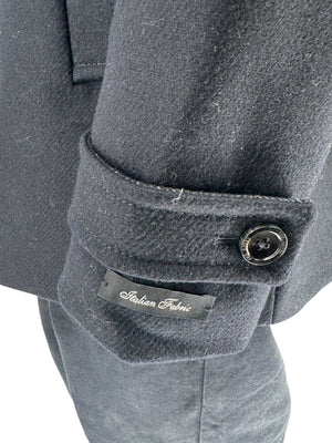 NWT Ted Baker London Navy Wool Blend Double Breasted Peacoat Size 6