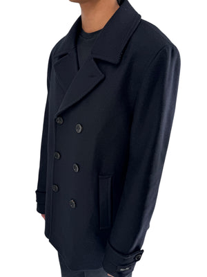 NWT Ted Baker London Navy Wool Blend Double Breasted Peacoat Size 6