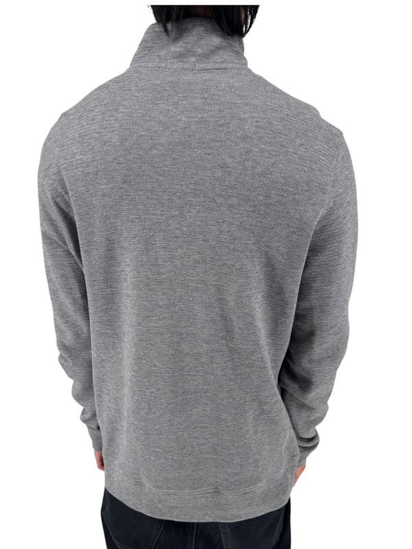 NWT BOSS Hugo Boss Gray Merino Wool Quarter Zip Sweater Mens L Regular Fit