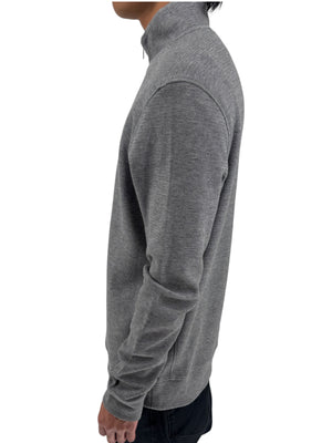 NWT BOSS Hugo Boss Gray Merino Wool Quarter Zip Sweater Mens L Regular Fit