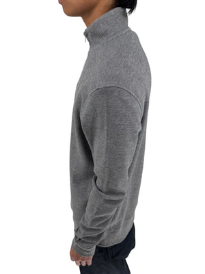 NWT BOSS Hugo Boss Gray Merino Wool Quarter Zip Sweater Mens L Regular Fit