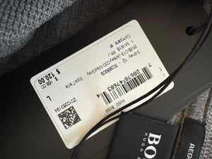 NWT BOSS Hugo Boss Gray Merino Wool Quarter Zip Sweater Mens L Regular Fit
