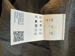 NWT BOSS Hugo Boss Gray Merino Wool Quarter Zip Sweater Mens L Regular Fit