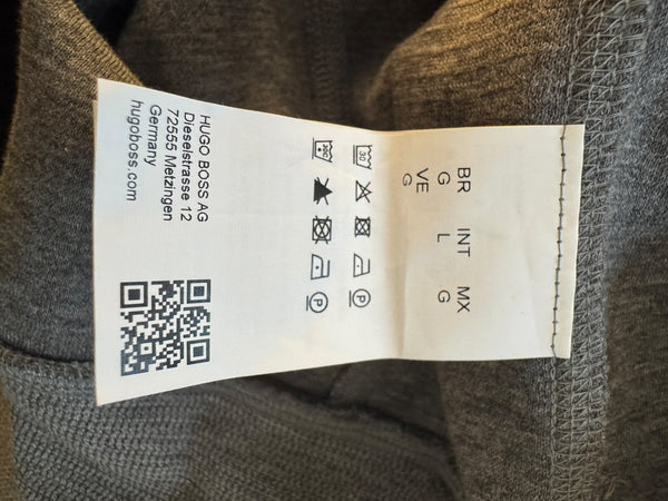 NWT BOSS Hugo Boss Gray Merino Wool Quarter Zip Sweater Mens L Regular Fit