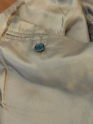 Prada Vintage Cognac Leather Silk-Lined Field Jacket Size 48 Made in Italy