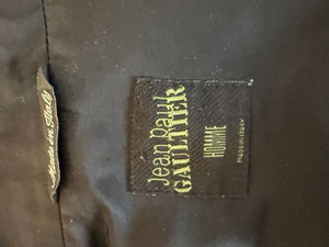 Jean Paul Gaultier Homme Oxblood Velvet Moto-Style Jacket – Size 52 (Men’s)