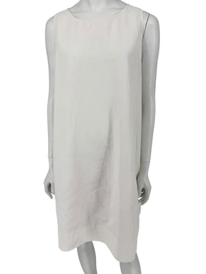Lafayette 148 New York Sleeveless Linen Shift Dress – Ivory/Cream