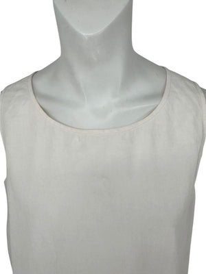 Lafayette 148 New York Sleeveless Linen Shift Dress – Ivory/Cream