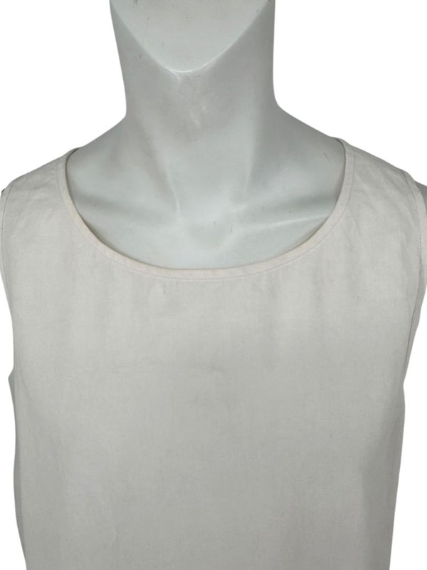 Lafayette 148 New York Sleeveless Linen Shift Dress – Ivory/Cream