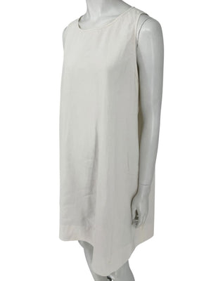 Lafayette 148 New York Sleeveless Linen Shift Dress – Ivory/Cream