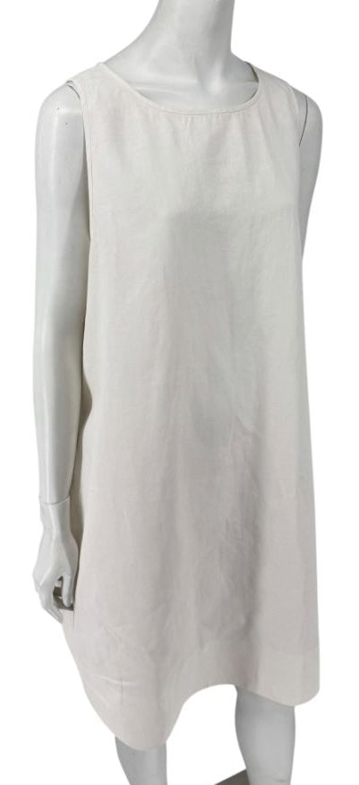 Lafayette 148 New York Sleeveless Linen Shift Dress – Ivory/Cream