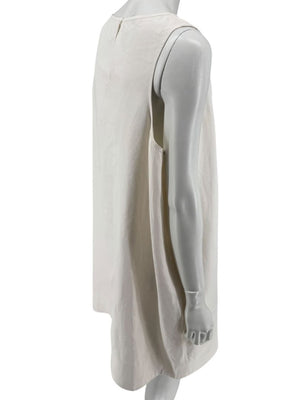 Lafayette 148 New York Sleeveless Linen Shift Dress – Ivory/Cream