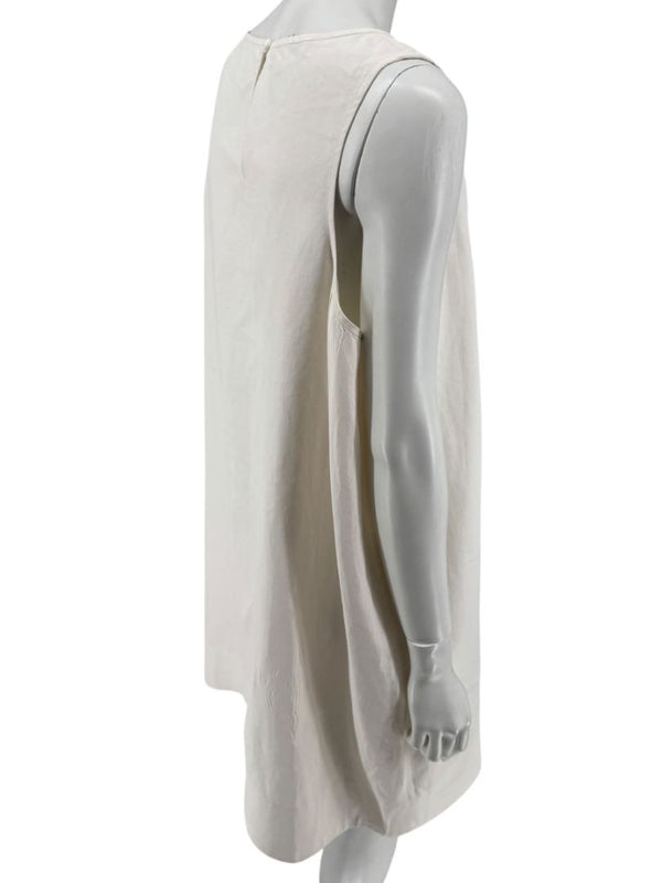 Lafayette 148 New York Sleeveless Linen Shift Dress – Ivory/Cream