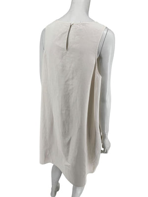 Lafayette 148 New York Sleeveless Linen Shift Dress – Ivory/Cream