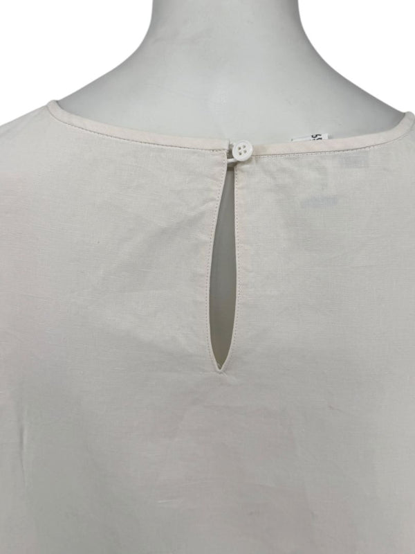 Lafayette 148 New York Sleeveless Linen Shift Dress – Ivory/Cream