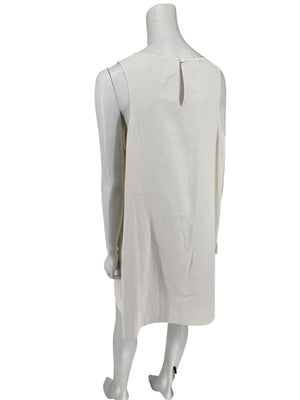 Lafayette 148 New York Sleeveless Linen Shift Dress – Ivory/Cream