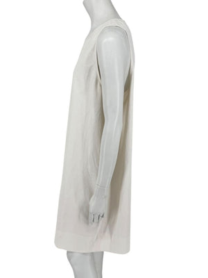 Lafayette 148 New York Sleeveless Linen Shift Dress – Ivory/Cream