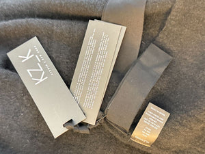 KZ_K Studio Modernisma Black Ridged Scarf with Tonal Grosgrain Ties – One Size