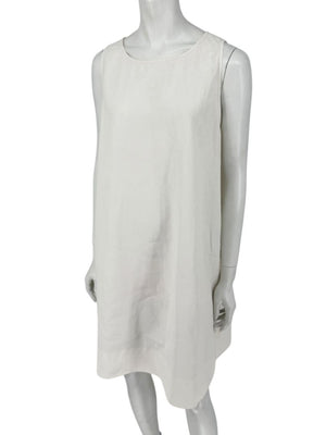 Lafayette 148 New York Sleeveless Linen Shift Dress – Ivory/Cream