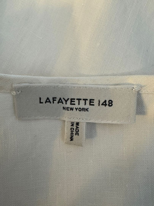Lafayette 148 New York Sleeveless Linen Shift Dress – Ivory/Cream