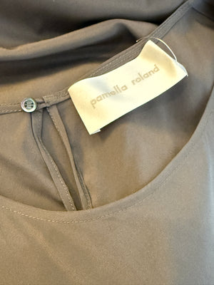 Pamella Roland Charcoal Gray Silk Slip - XL