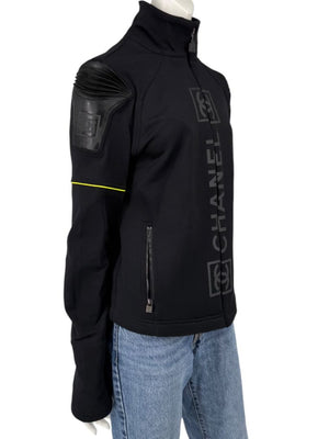 2004 Chanel Sport Technical Zip Jacket with Rubberized CC Shoulder Panels – Size 44
