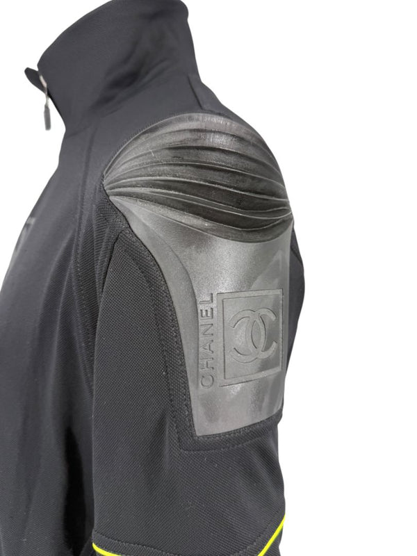 2004 Chanel Sport Technical Zip Jacket with Rubberized CC Shoulder Panels – Size 44