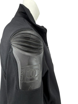 2004 Chanel Sport Technical Zip Jacket with Rubberized CC Shoulder Panels – Size 44