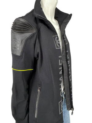 2004 Chanel Sport Technical Zip Jacket with Rubberized CC Shoulder Panels – Size 44